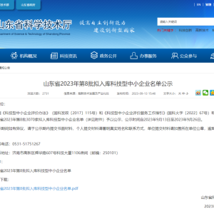 沂南15家企业上榜山东省2023年第8批拟入库科技型中小企业名单 ...